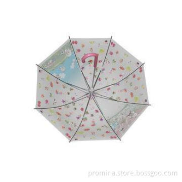 38 Inch Arc Kids White Rain Umbrellas For Promotional Pleas